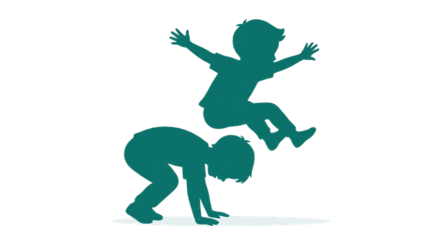 Illustrasjon av personer som leker bukk