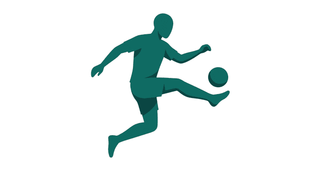 Illustrasjon av person som spiller fotball