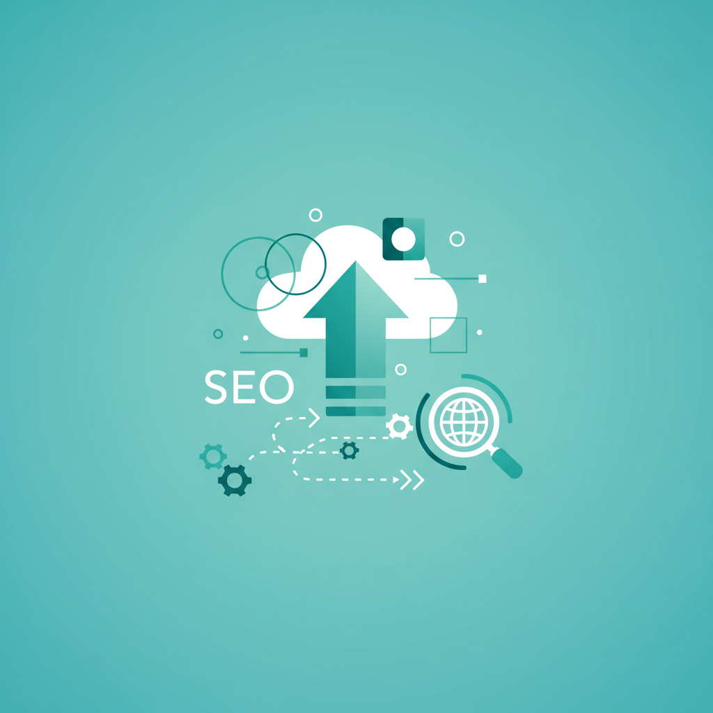 Illustrasjon som viser SEO-konsepter og søkemotoroptimalisering for bedrifter